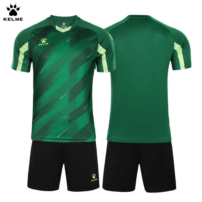 Kelme-Short de football à manches courtes, respirant, ensemble deux pièces, été