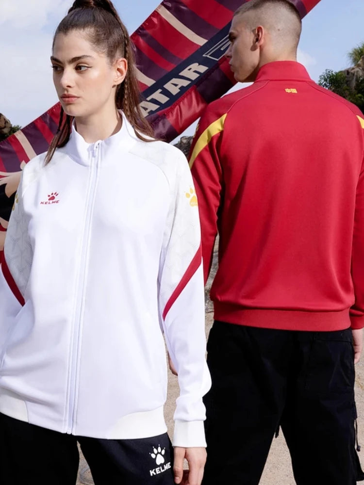 Kelme-Manteau coupe-vent pour homme, veste d'entraînement de football, série Qatar, sports de plein air, course à pied, fitness,