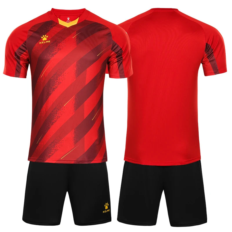 Kelme-Short de football à manches courtes, respirant, ensemble deux pièces, été