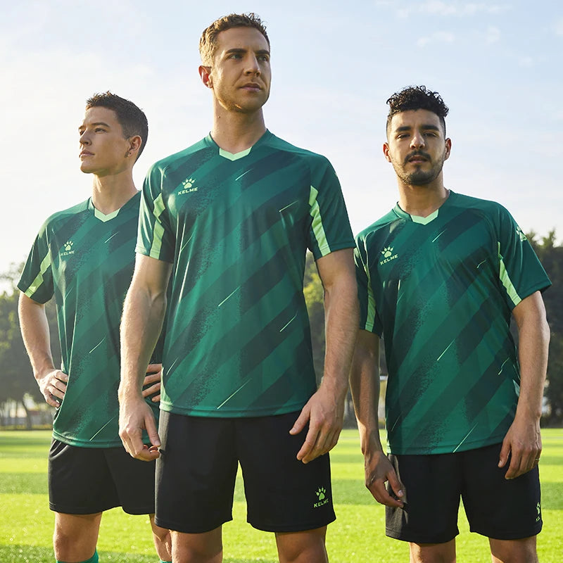 Kelme-Short de football à manches courtes, respirant, ensemble deux pièces, été