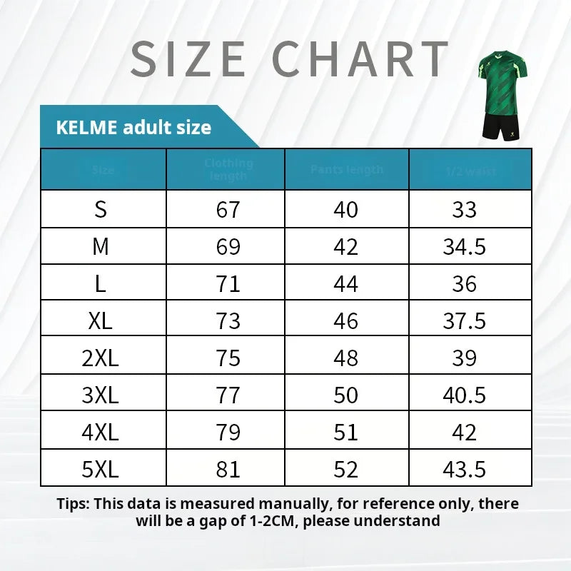 Kelme-Short de football à manches courtes, respirant, ensemble deux pièces, été