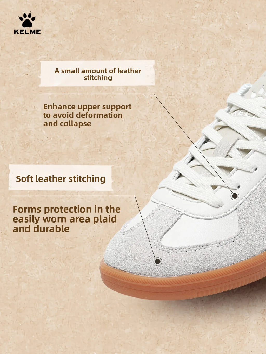 Kelme chaussures d'entraînement chaussures pour hommes rétro t-head board chaussures femmes coupe basse à semelles fines chaussures de sport et de loisirs