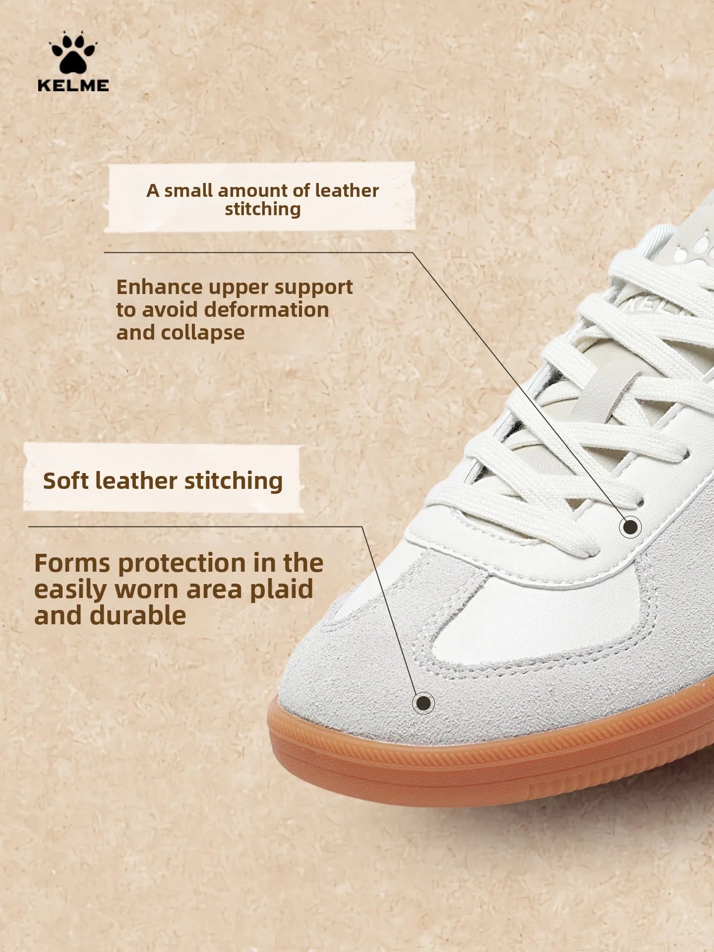 Kelme chaussures d'entraînement chaussures pour hommes rétro t-head board chaussures femmes coupe basse à semelles fines chaussures de sport et de loisirs