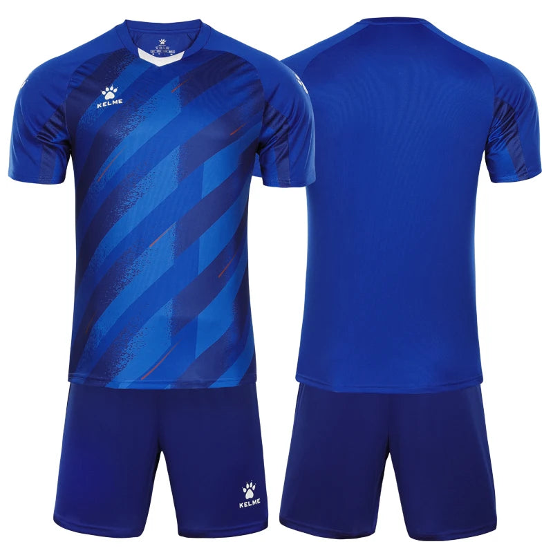 Kelme-Short de football à manches courtes, respirant, ensemble deux pièces, été