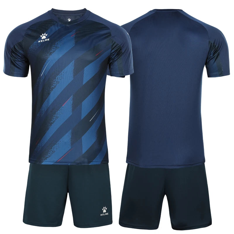 Kelme-Short de football à manches courtes, respirant, ensemble deux pièces, été
