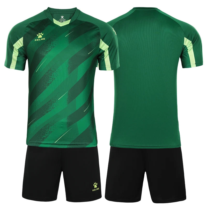 Kelme-Short de football à manches courtes, respirant, ensemble deux pièces, été